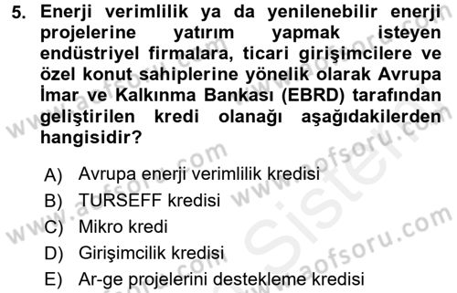 Girişim Finansmanı Dersi 2016 - 2017 Yılı (Final) Dönem Sonu Sınav Soruları 5. Soru