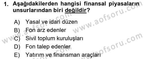 Girişim Finansmanı Dersi 2017 - 2018 Yılı 3 Ders Sınav Soruları 1. Soru