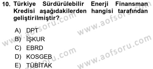 Girişim Finansmanı Dersi 2017 - 2018 Yılı 3 Ders Sınav Soruları 10. Soru