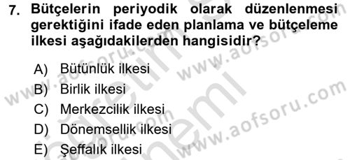 Girişim Finansmanı Dersi 2017 - 2018 Yılı (Vize) Ara Sınav Soruları 7. Soru