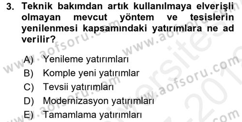 Girişim Finansmanı Dersi 2017 - 2018 Yılı (Final) Dönem Sonu Sınav Soruları 3. Soru