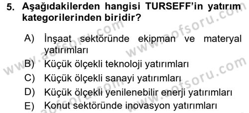Girişim Finansmanı Dersi 2017 - 2018 Yılı (Final) Dönem Sonu Sınav Soruları 5. Soru