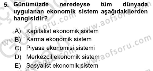 Girişim Finansmanı Dersi 2019 - 2020 Yılı (Vize) Ara Sınav Soruları 5. Soru