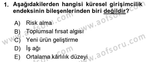 Girişim Finansmanı Dersi 2019 - 2020 Yılı (Final) Dönem Sonu Sınav Soruları 1. Soru