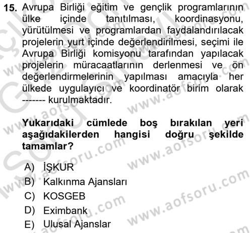 Girişim Finansmanı Dersi 2019 - 2020 Yılı (Final) Dönem Sonu Sınav Soruları 15. Soru