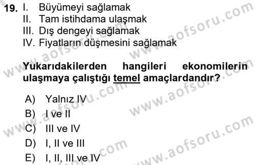 Girişim Finansmanı Dersi 2019 - 2020 Yılı (Final) Dönem Sonu Sınav Soruları 19. Soru