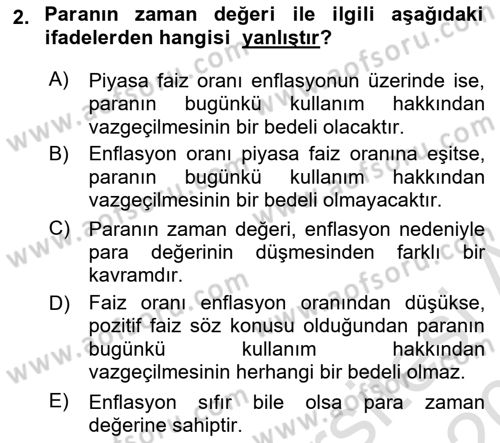 Girişim Finansmanı Dersi 2019 - 2020 Yılı (Final) Dönem Sonu Sınav Soruları 2. Soru