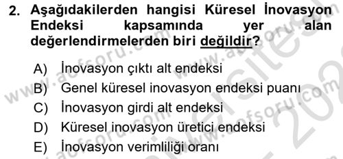 Girişim Finansmanı Dersi 2021 - 2022 Yılı (Vize) Ara Sınav Soruları 2. Soru