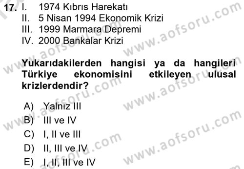 Girişim Finansmanı Dersi 2021 - 2022 Yılı (Final) Dönem Sonu Sınav Soruları 17. Soru
