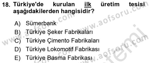 Girişim Finansmanı Dersi 2021 - 2022 Yılı (Final) Dönem Sonu Sınav Soruları 18. Soru