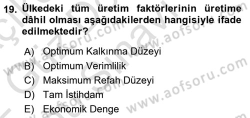 Girişim Finansmanı Dersi 2021 - 2022 Yılı (Final) Dönem Sonu Sınav Soruları 19. Soru