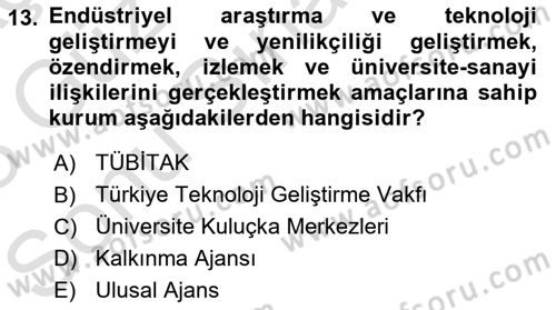 Girişim Finansmanı Dersi 2022 - 2023 Yılı (Final) Dönem Sonu Sınav Soruları 13. Soru
