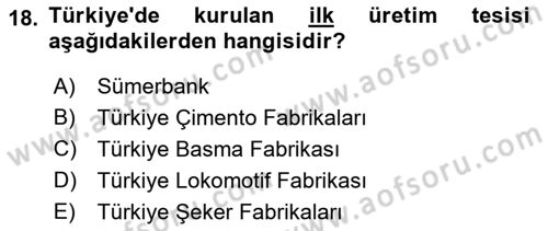 Girişim Finansmanı Dersi 2022 - 2023 Yılı (Final) Dönem Sonu Sınav Soruları 18. Soru