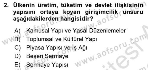Girişim Finansmanı Dersi 2022 - 2023 Yılı (Final) Dönem Sonu Sınav Soruları 2. Soru