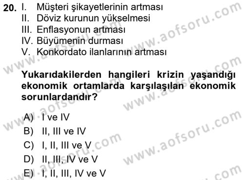 Girişim Finansmanı Dersi 2022 - 2023 Yılı (Final) Dönem Sonu Sınav Soruları 20. Soru