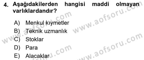 Girişim Finansmanı Dersi 2022 - 2023 Yılı (Final) Dönem Sonu Sınav Soruları 4. Soru