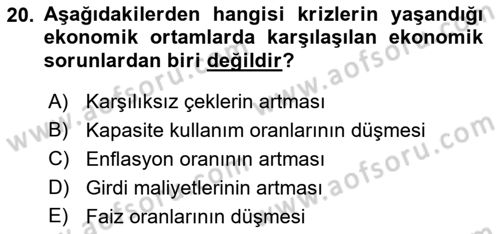 Girişim Finansmanı Dersi 2023 - 2024 Yılı (Final) Dönem Sonu Sınav Soruları 20. Soru