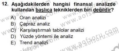 Spor Finansmanı Dersi Ara Sınavı Deneme Sınav Soruları 12. Soru