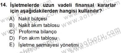 Spor Finansmanı Dersi Ara Sınavı Deneme Sınav Soruları 14. Soru