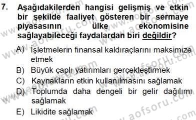 Spor Finansmanı Dersi Ara Sınavı Deneme Sınav Soruları 7. Soru