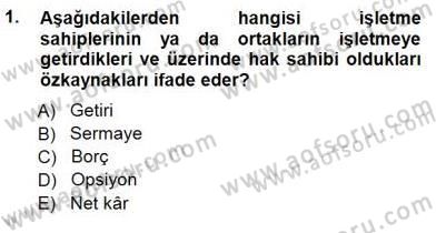 Spor Finansmanı Dersi 2012 - 2013 Yılı (Final) Dönem Sonu Sınav Soruları 1. Soru