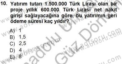 Spor Finansmanı Dersi 2012 - 2013 Yılı (Final) Dönem Sonu Sınav Soruları 10. Soru