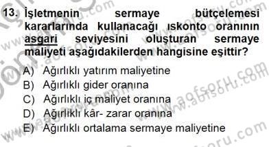 Spor Finansmanı Dersi 2012 - 2013 Yılı (Final) Dönem Sonu Sınav Soruları 13. Soru