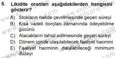 Spor Finansmanı Dersi 2012 - 2013 Yılı (Final) Dönem Sonu Sınav Soruları 5. Soru