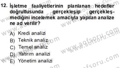 Spor Finansmanı Dersi Ara Sınavı Deneme Sınav Soruları 12. Soru