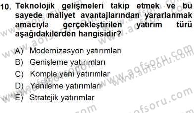 Spor Finansmanı Dersi 2013 - 2014 Yılı (Final) Dönem Sonu Sınav Soruları 10. Soru