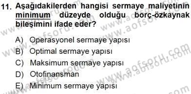 Spor Finansmanı Dersi 2013 - 2014 Yılı (Final) Dönem Sonu Sınav Soruları 11. Soru