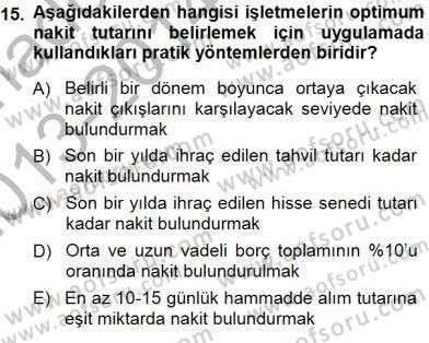 Spor Finansmanı Dersi 2013 - 2014 Yılı (Final) Dönem Sonu Sınav Soruları 15. Soru