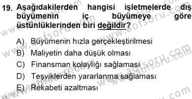 Spor Finansmanı Dersi 2013 - 2014 Yılı (Final) Dönem Sonu Sınav Soruları 19. Soru