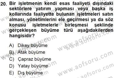 Spor Finansmanı Dersi 2013 - 2014 Yılı (Final) Dönem Sonu Sınav Soruları 20. Soru