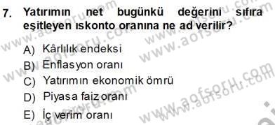 Spor Finansmanı Dersi 2013 - 2014 Yılı (Final) Dönem Sonu Sınav Soruları 7. Soru