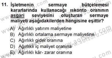 Spor Finansmanı Dersi 2013 - 2014 Yılı Tek Ders Sınav Soruları 11. Soru