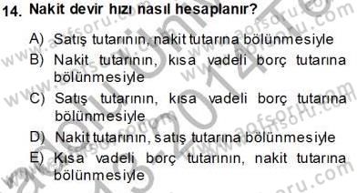 Spor Finansmanı Dersi 2013 - 2014 Yılı Tek Ders Sınav Soruları 14. Soru