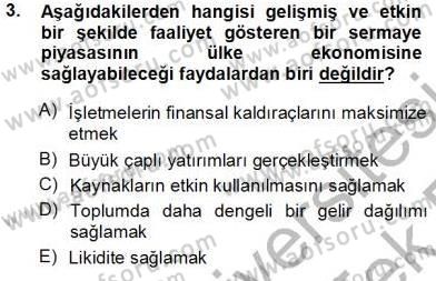 Spor Finansmanı Dersi 2013 - 2014 Yılı Tek Ders Sınav Soruları 3. Soru