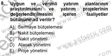 Spor Finansmanı Dersi 2013 - 2014 Yılı Tek Ders Sınav Soruları 8. Soru