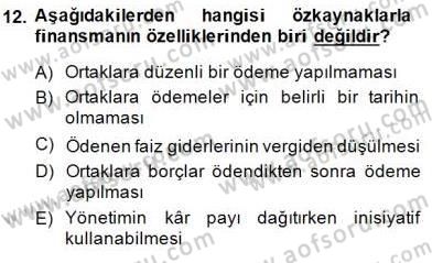 Spor Finansmanı Dersi Ara Sınavı Deneme Sınav Soruları 12. Soru
