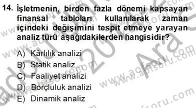 Spor Finansmanı Dersi Ara Sınavı Deneme Sınav Soruları 14. Soru