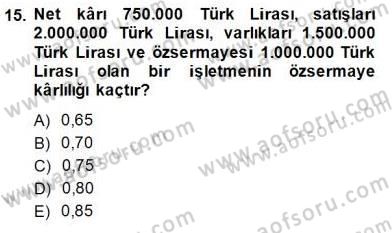 Spor Finansmanı Dersi 2014 - 2015 Yılı (Vize) Ara Sınav Soruları 15. Soru