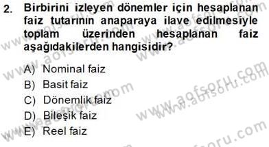 Spor Finansmanı Dersi Ara Sınavı Deneme Sınav Soruları 2. Soru