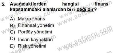Spor Finansmanı Dersi Ara Sınavı Deneme Sınav Soruları 5. Soru