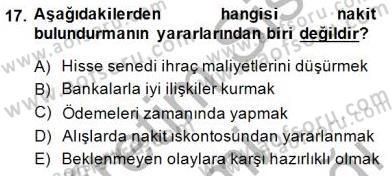 Spor Finansmanı Dersi 2014 - 2015 Yılı (Final) Dönem Sonu Sınav Soruları 17. Soru