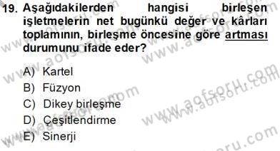 Spor Finansmanı Dersi 2014 - 2015 Yılı (Final) Dönem Sonu Sınav Soruları 19. Soru