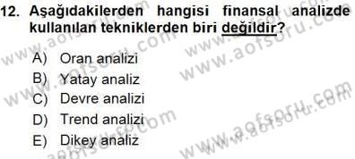 Spor Finansmanı Dersi Ara Sınavı Deneme Sınav Soruları 12. Soru