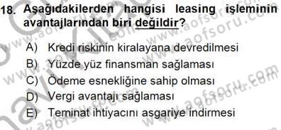 Spor Finansmanı Dersi Ara Sınavı Deneme Sınav Soruları 18. Soru