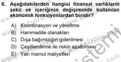 Spor Finansmanı Dersi Ara Sınavı Deneme Sınav Soruları 6. Soru