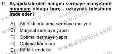 Spor Finansmanı Dersi 2015 - 2016 Yılı (Final) Dönem Sonu Sınav Soruları 11. Soru